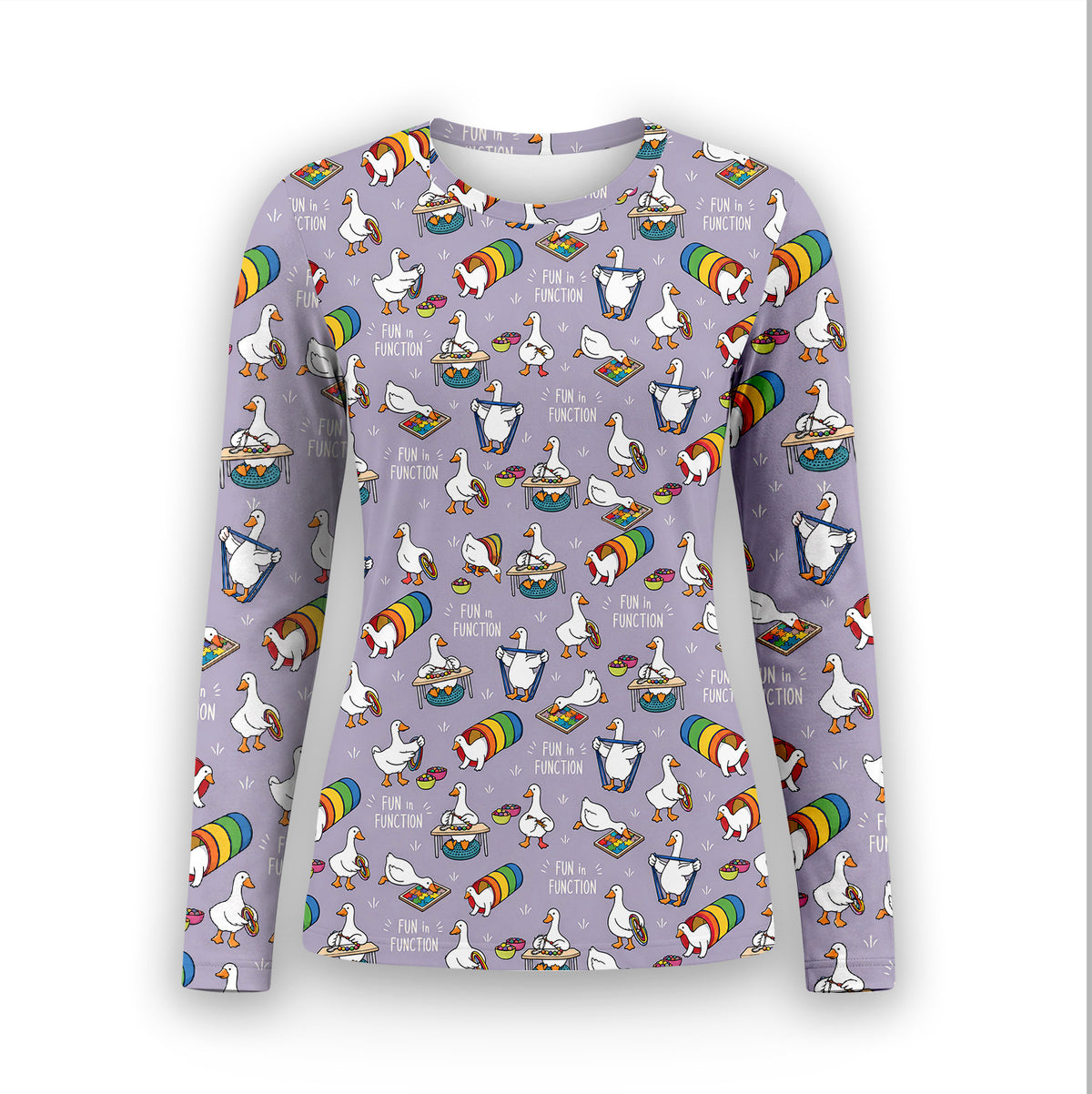 Buntes Neon-Katzen-Unterziehshirt, Langarmshirt für Pflegekräfte