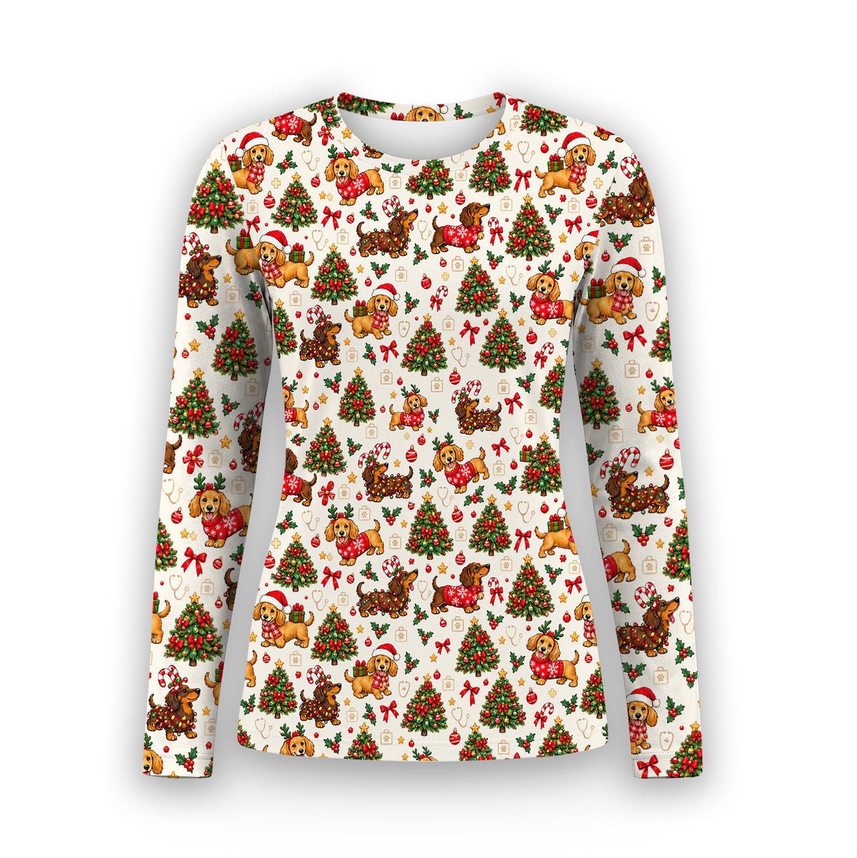 Buntes Neon-Katzen-Unterziehshirt, Langarmshirt für Pflegekräfte