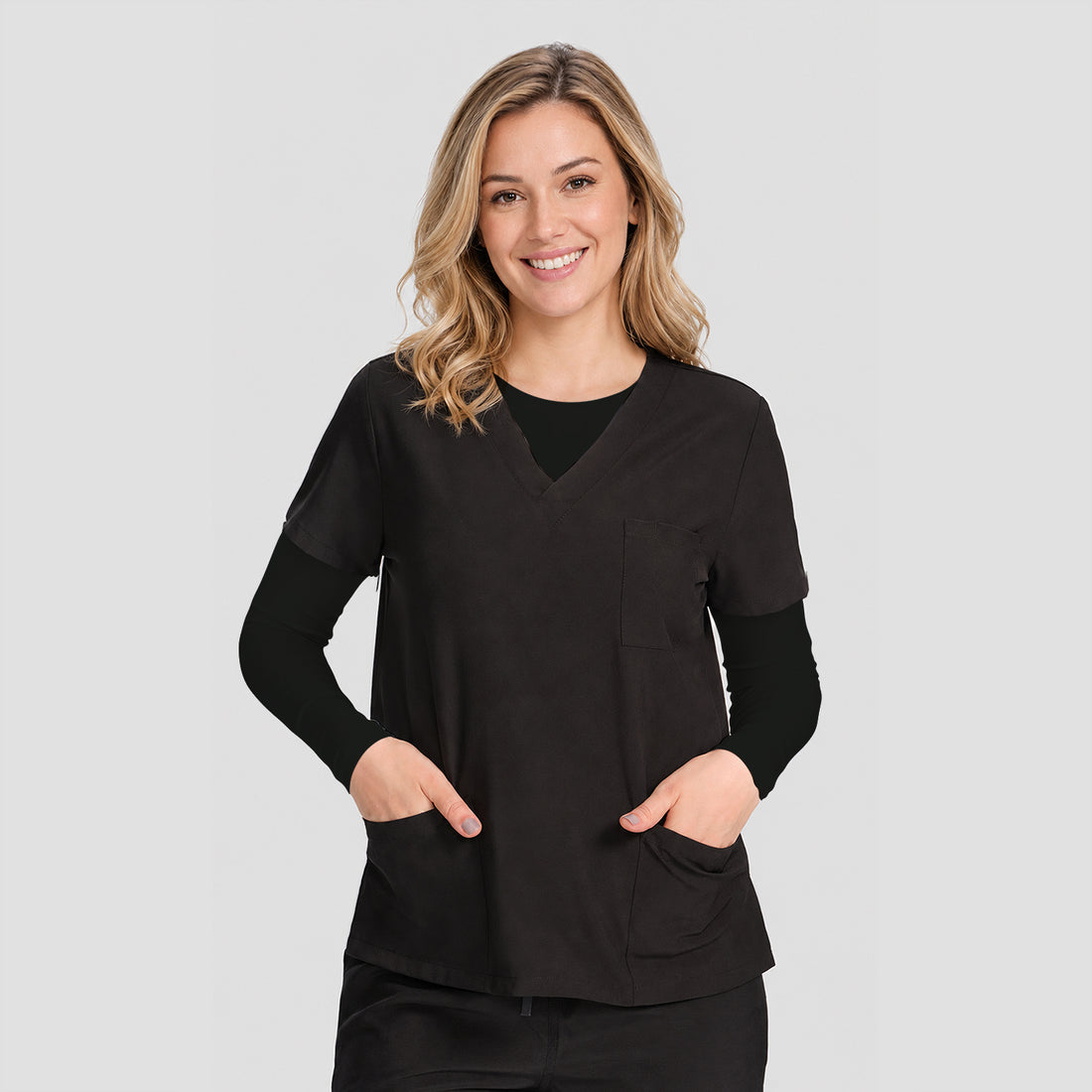 Funny Peekaboo Goose Faces Underscrub, Long Sleeve Shirt for Nurses