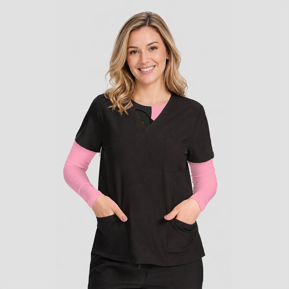 Cute Peekaboo Dachshund Dog Underscrub, Long Sleeve Shirt for Nurses