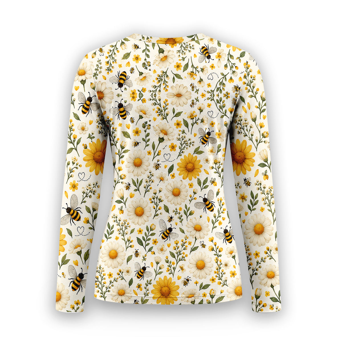 Honey Bee And Daisy Underscrub, Long Sleeve Shirt for Nurses