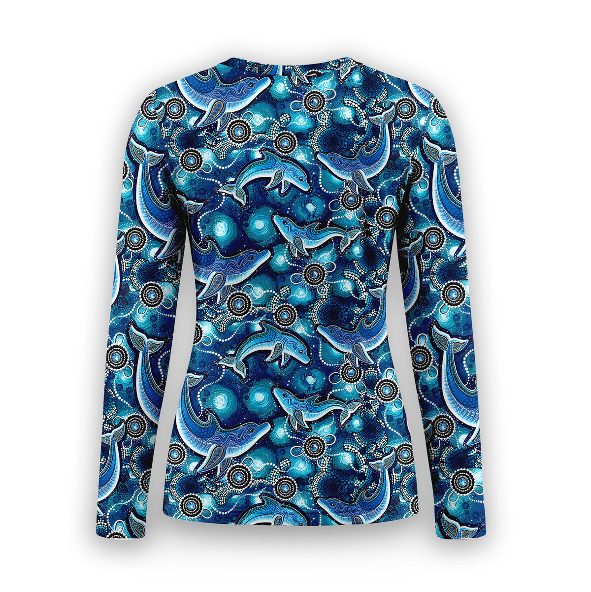 Blue Whale And Dolphin Underscrub, Long Sleeve Shirt for Nurses