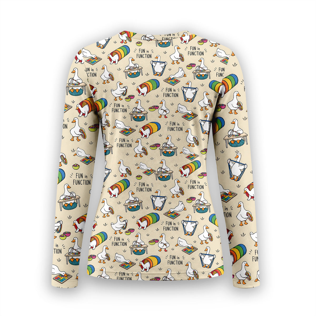 Buntes Neon-Katzen-Unterziehshirt, Langarmshirt für Pflegekräfte