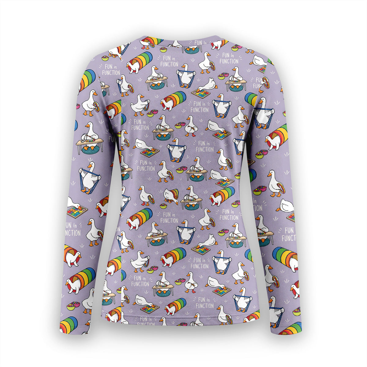 Buntes Neon-Katzen-Unterziehshirt, Langarmshirt für Pflegekräfte