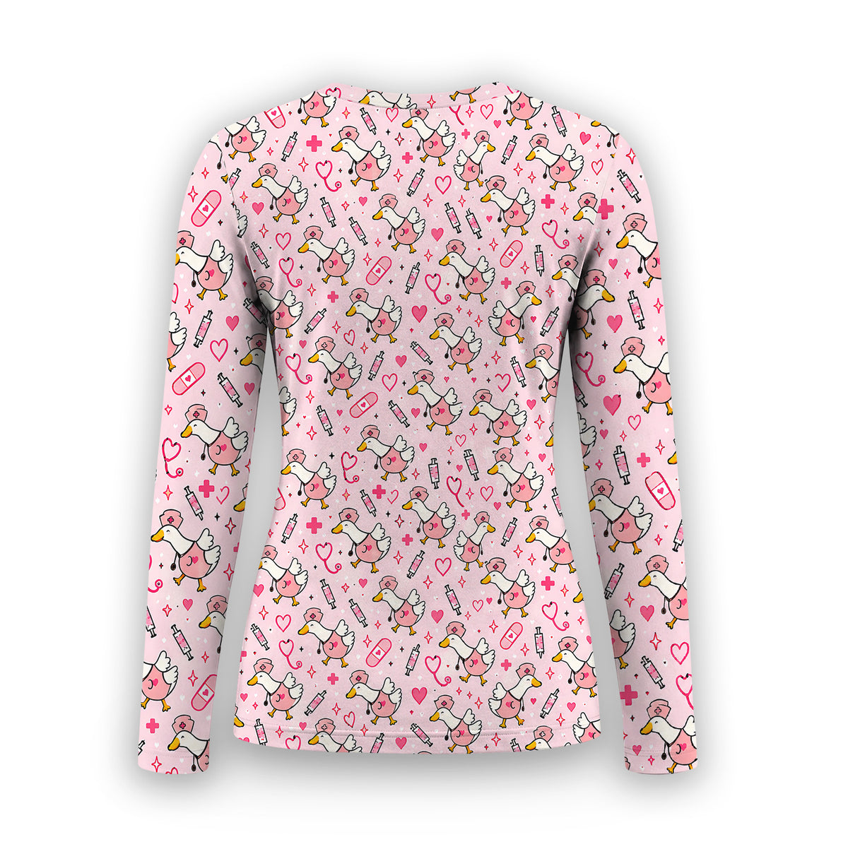 Buntes Neon-Katzen-Unterziehshirt, Langarmshirt für Pflegekräfte