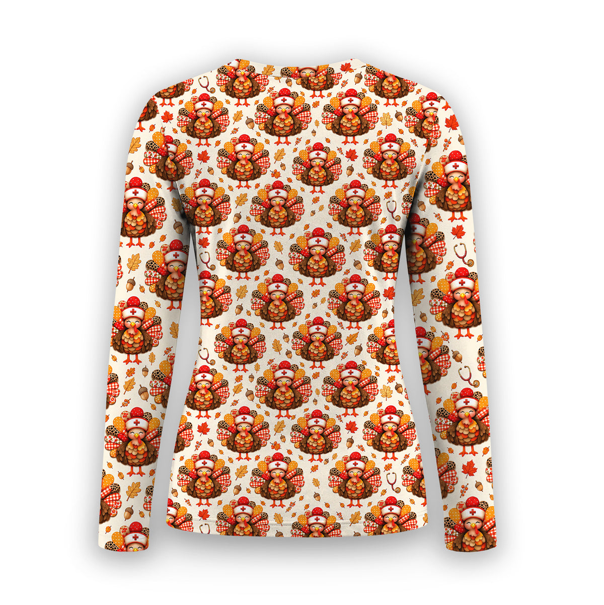 Buntes Neon-Katzen-Unterziehshirt, Langarmshirt für Pflegekräfte