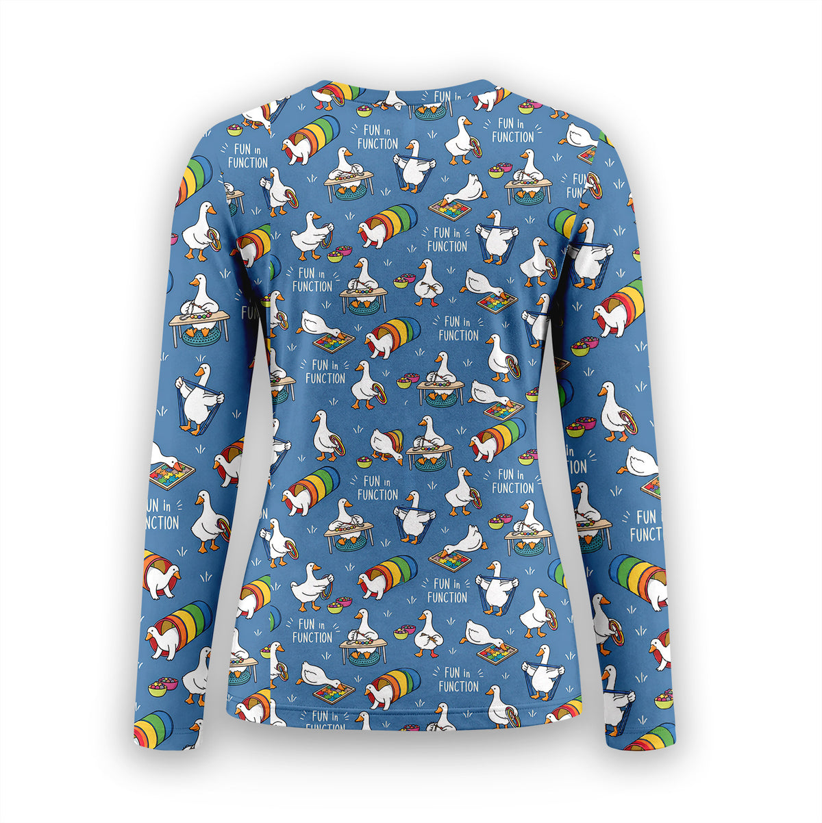 Buntes Neon-Katzen-Unterziehshirt, Langarmshirt für Pflegekräfte