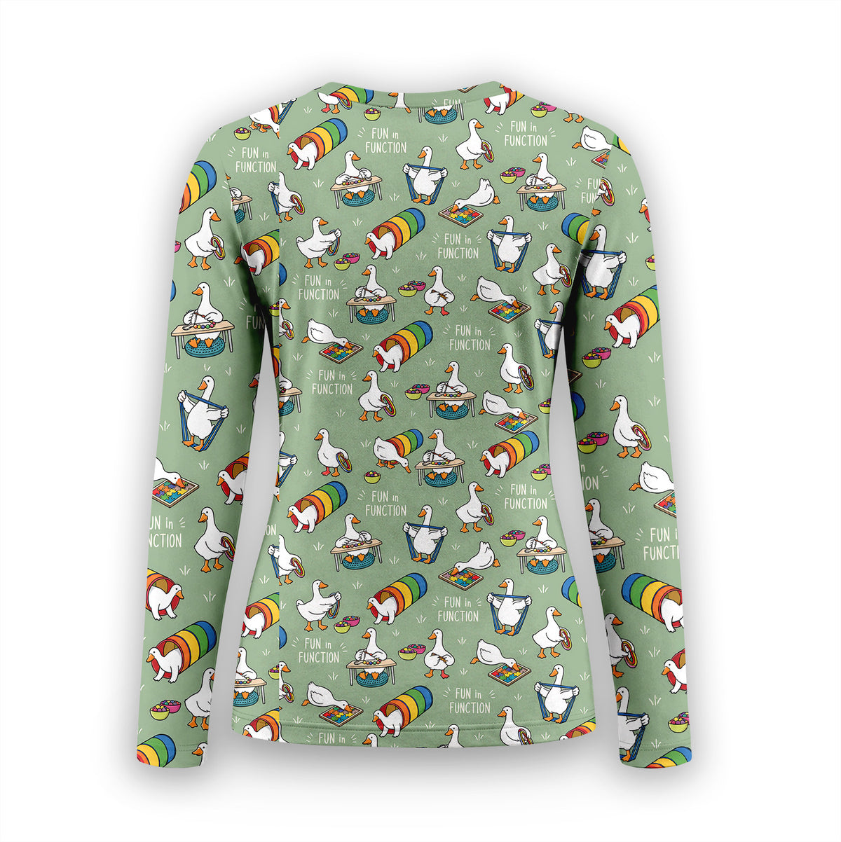 Buntes Neon-Katzen-Unterziehshirt, Langarmshirt für Pflegekräfte