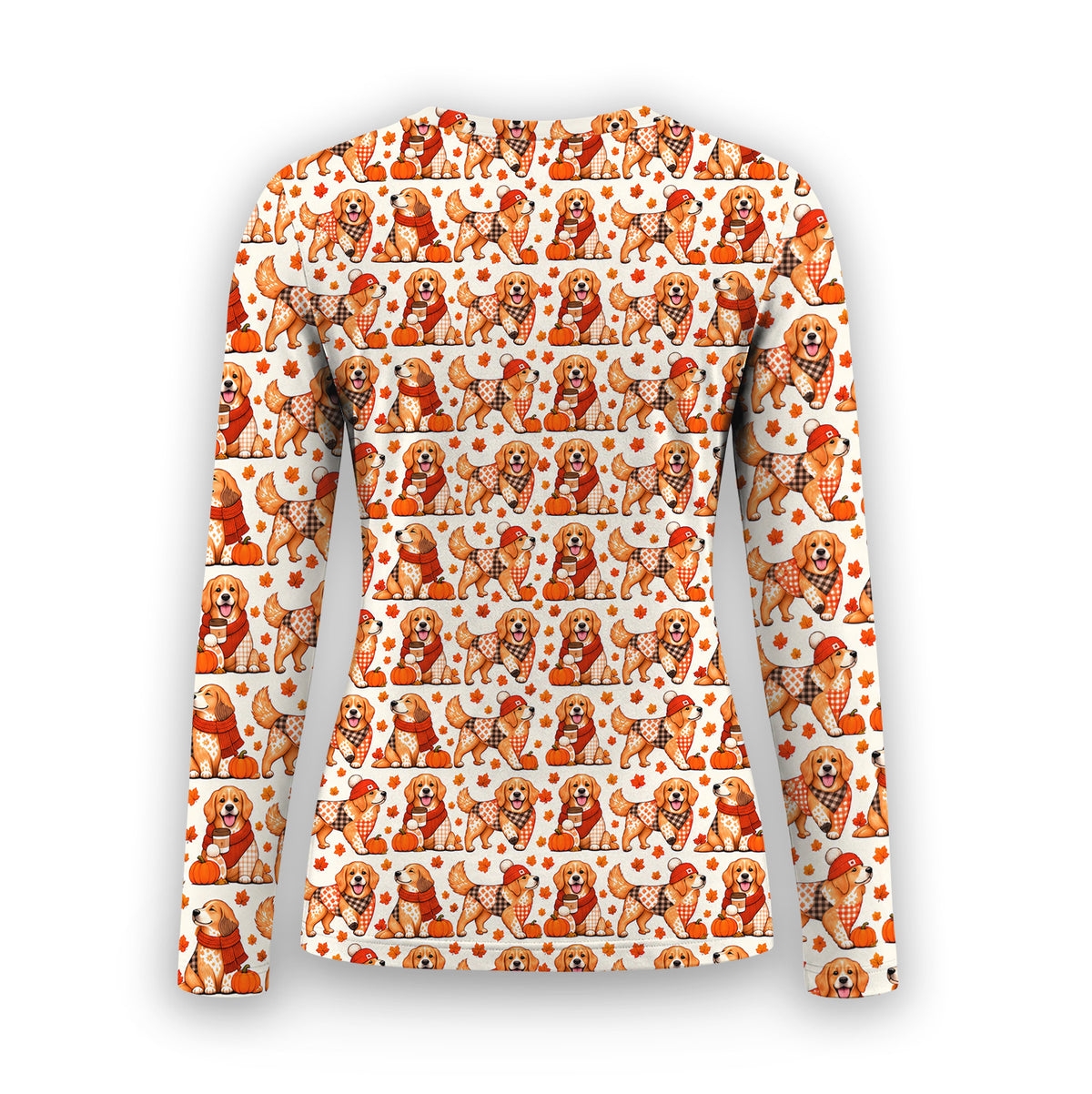 Fall Golden Retriever And Pumpkin Underscrub, Long Sleeve Shirt for Nurses