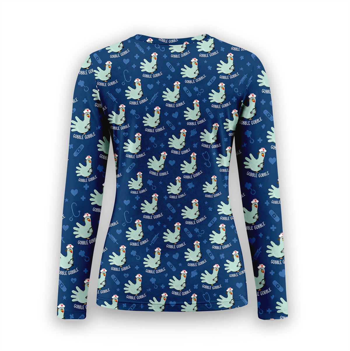 Funny Gobble Gobble Nurse Turkey Underscrub, Long Sleeve Shirt for Nurses