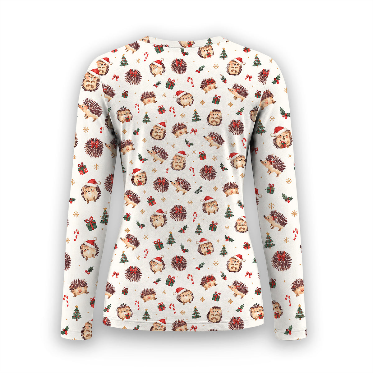 Christmas Hedgehogs And Gifts Underscrub, Long Sleeve Shirt for Nurses