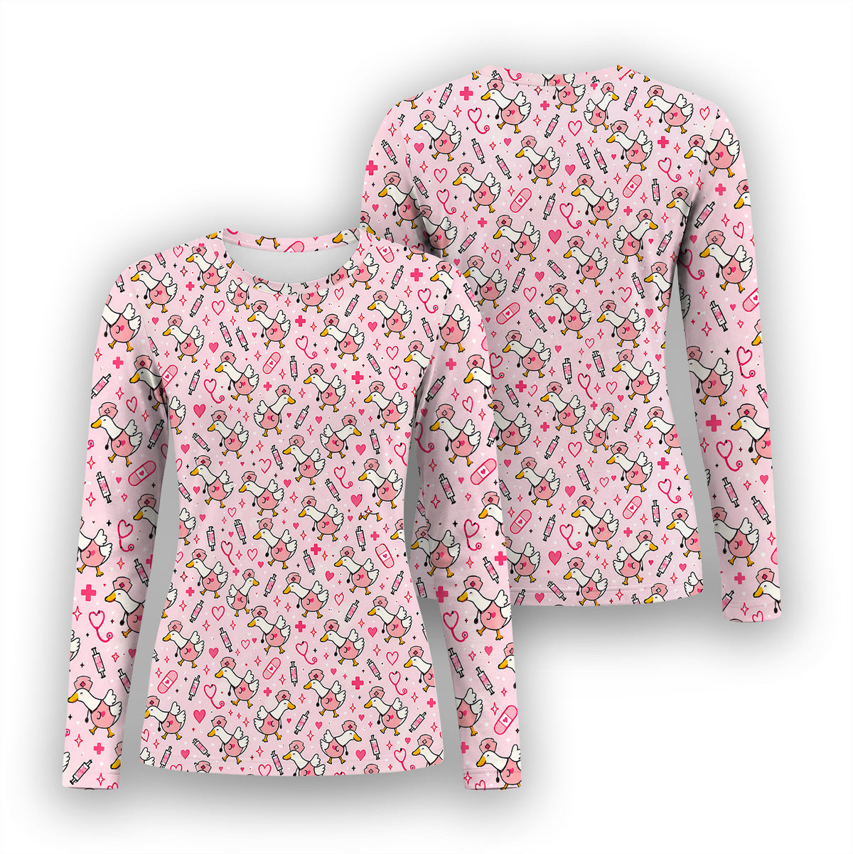 Buntes Neon-Katzen-Unterziehshirt, Langarmshirt für Pflegekräfte