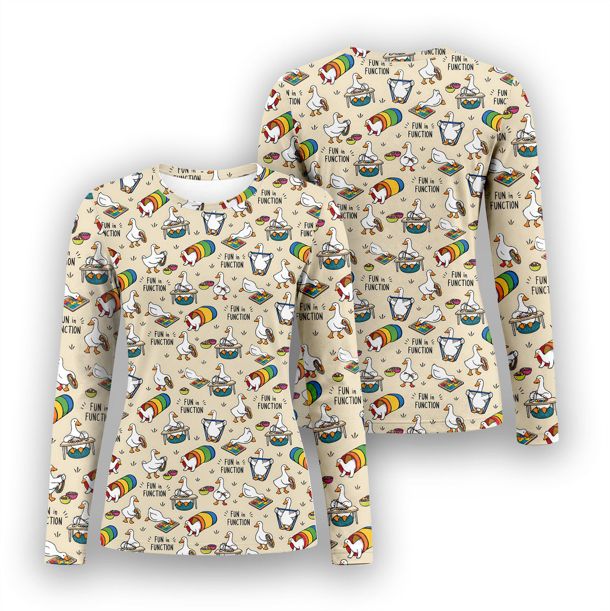 Buntes Neon-Katzen-Unterziehshirt, Langarmshirt für Pflegekräfte