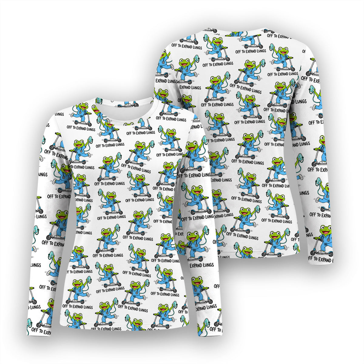 Buntes Neon-Katzen-Unterziehshirt, Langarmshirt für Pflegekräfte
