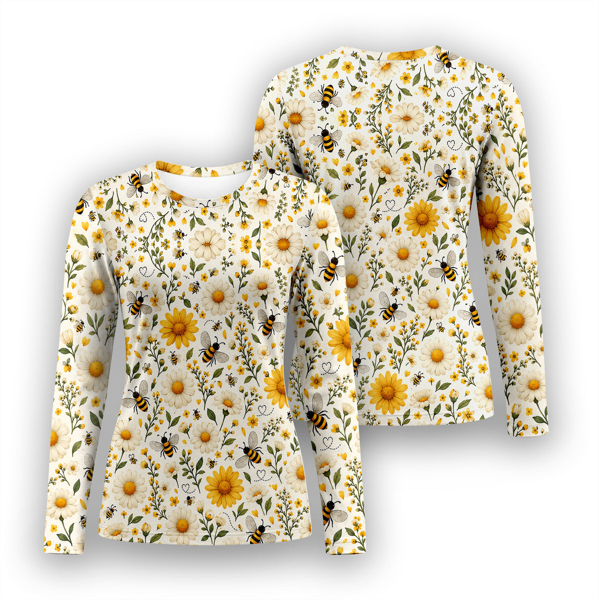Honey Bee And Daisy Underscrub, Long Sleeve Shirt for Nurses