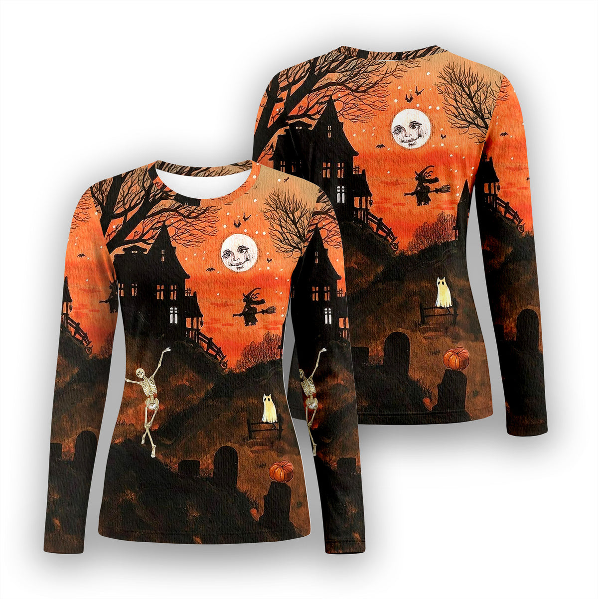 Buntes Neon-Katzen-Unterziehshirt, Langarmshirt für Pflegekräfte