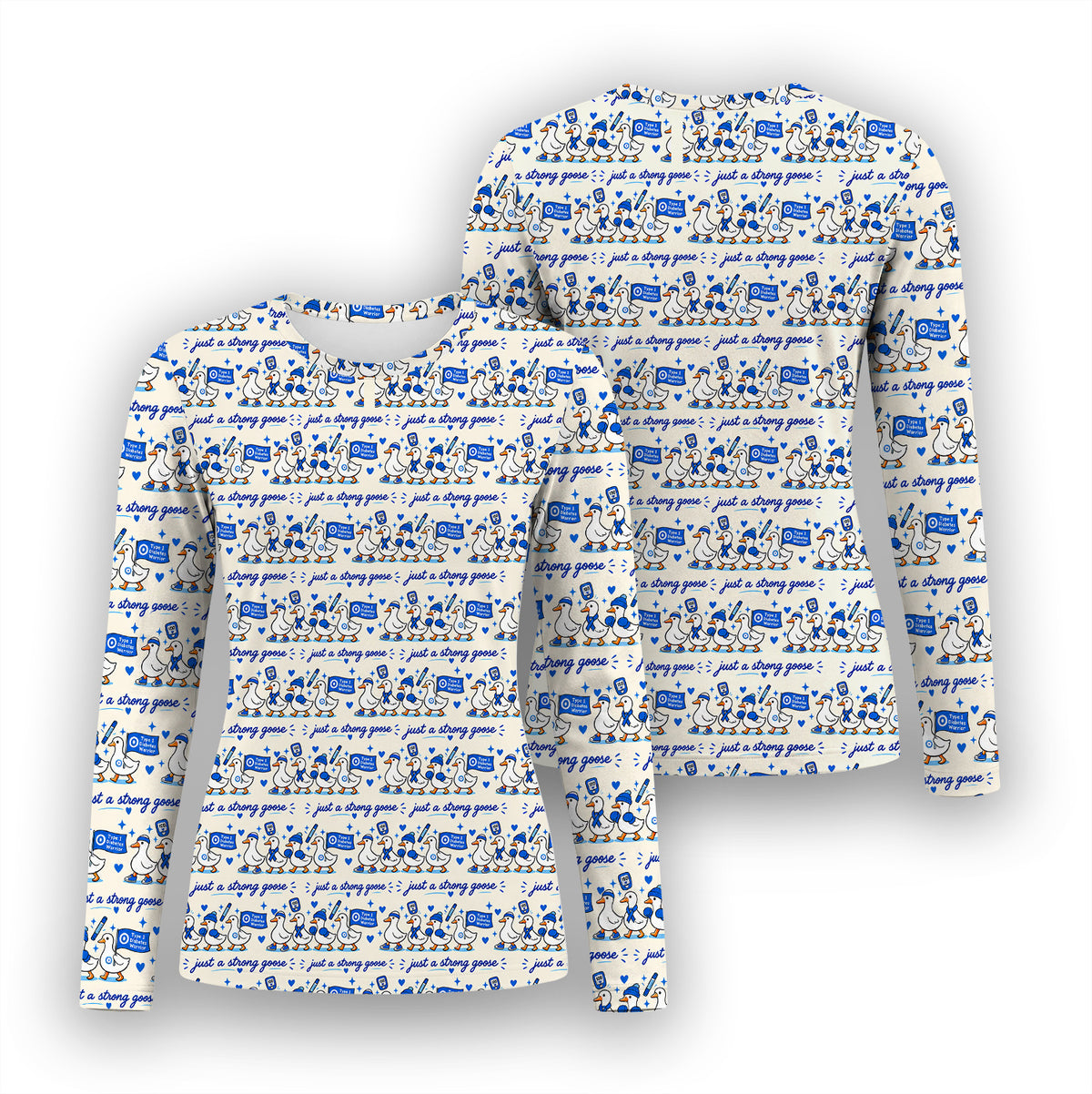 Type 1 Diabetes Awareness Goose Underscrub, Long Sleeve Shirt for Nurses