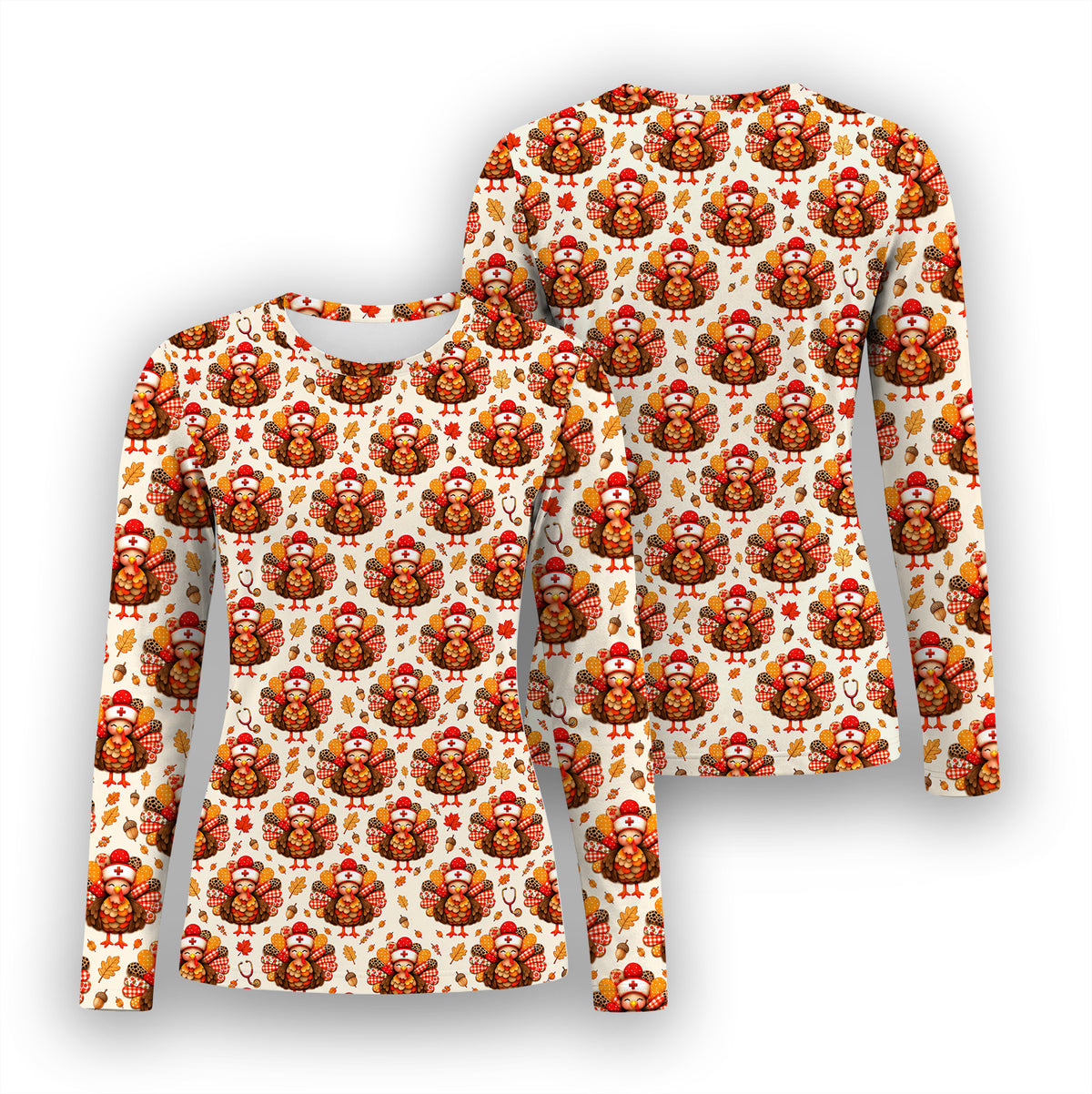 Buntes Neon-Katzen-Unterziehshirt, Langarmshirt für Pflegekräfte