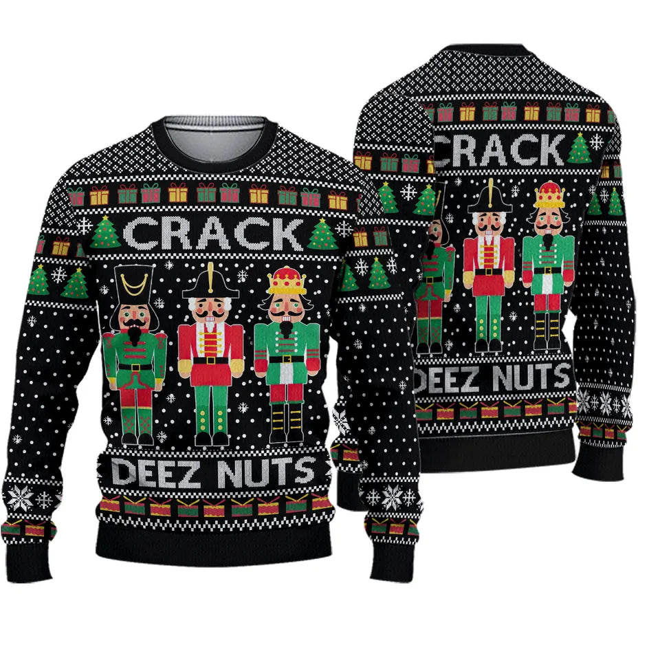 Funny Crack Deez Nuts Nutcracker, Xmas Ugly Sweater , Ugly Sweater For Nurse