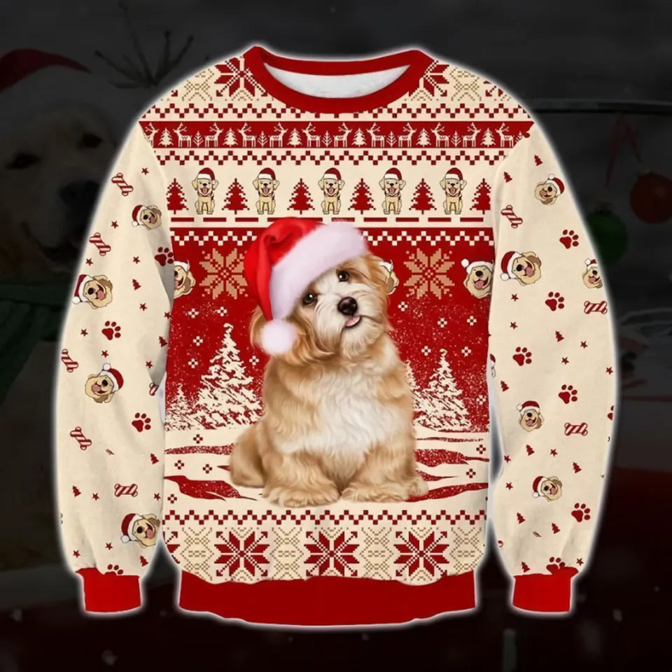 Funny Ugly Christmas Sweater For Nurse, Cute Golden Retriever Dog Ugly Christmas, Dog Sweater Christmas Gift For Nursing