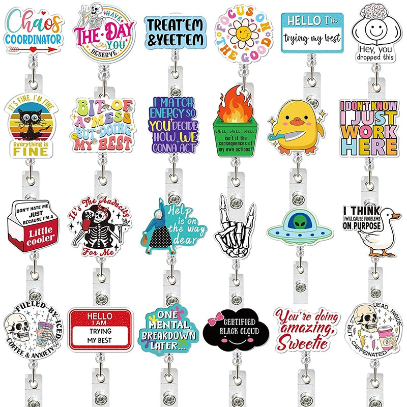 Cute Medical Elements NurseBadge Reel