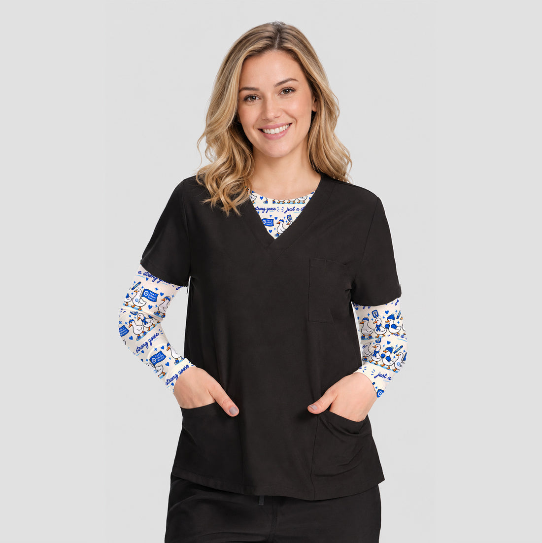 Type 1 Diabetes Awareness Goose Underscrub, Long Sleeve Shirt for Nurses