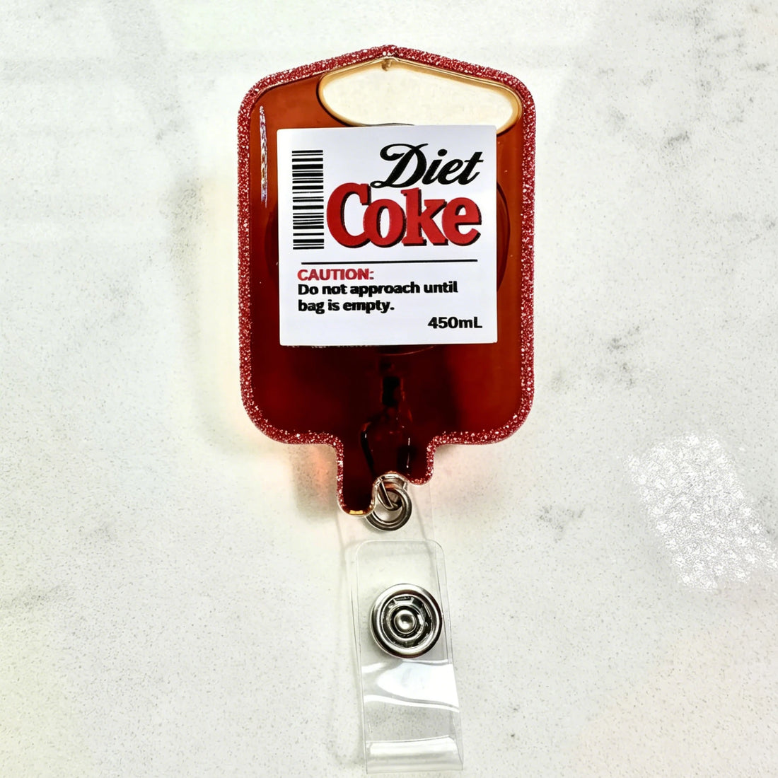 Diet Coke IV Bag Nurse Badge Reel