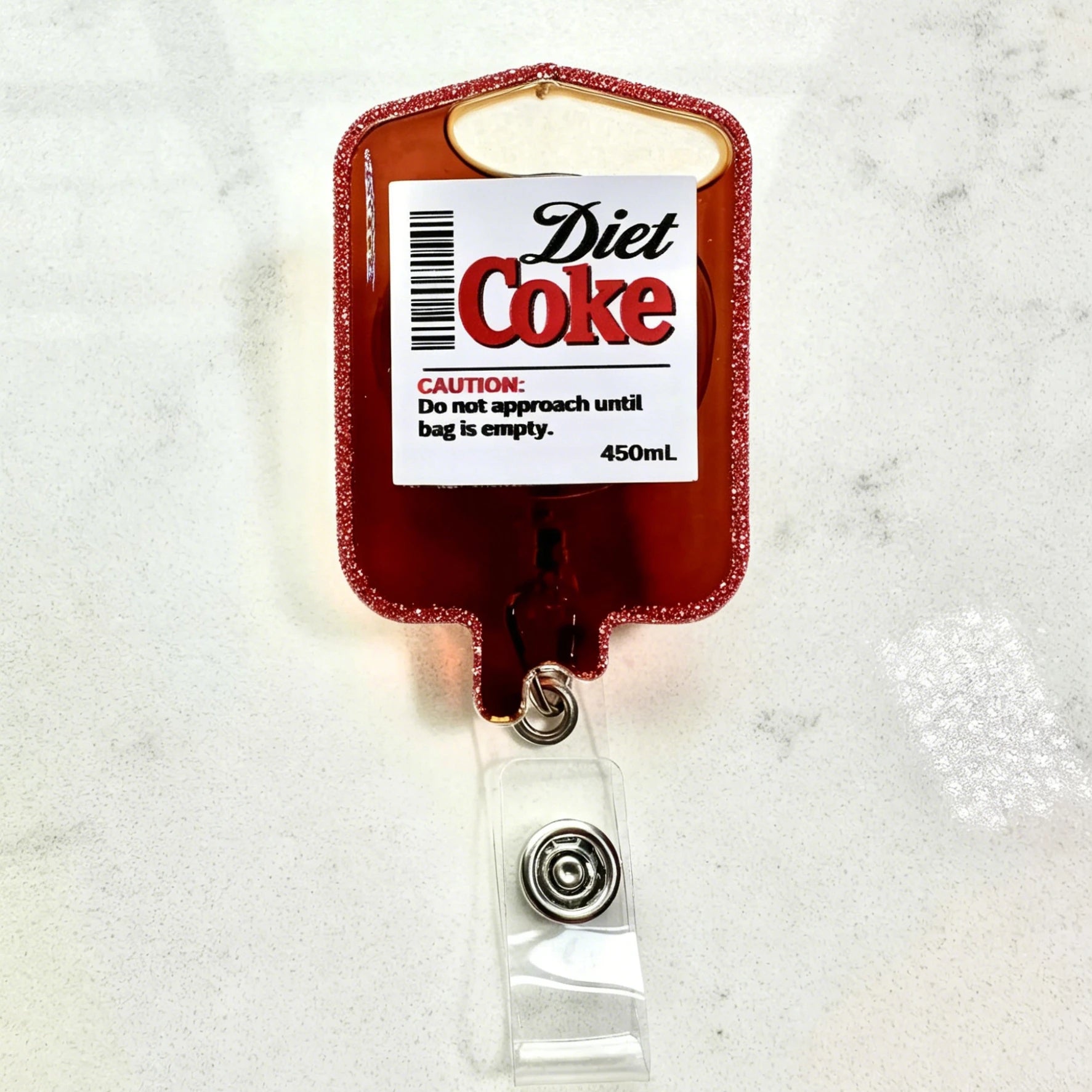 Diet Coke IV Bag Nurse Badge Reel