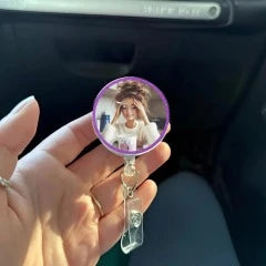 Distressed Doll Badge Reel