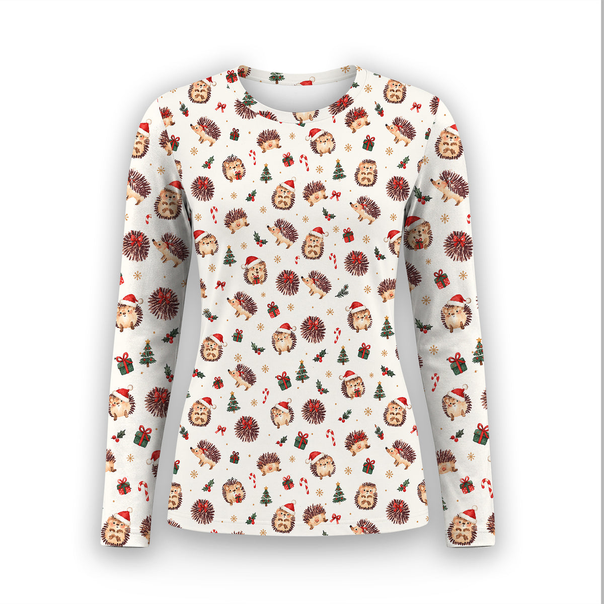 Christmas Hedgehogs And Gifts Underscrub, Long Sleeve Shirt for Nurses