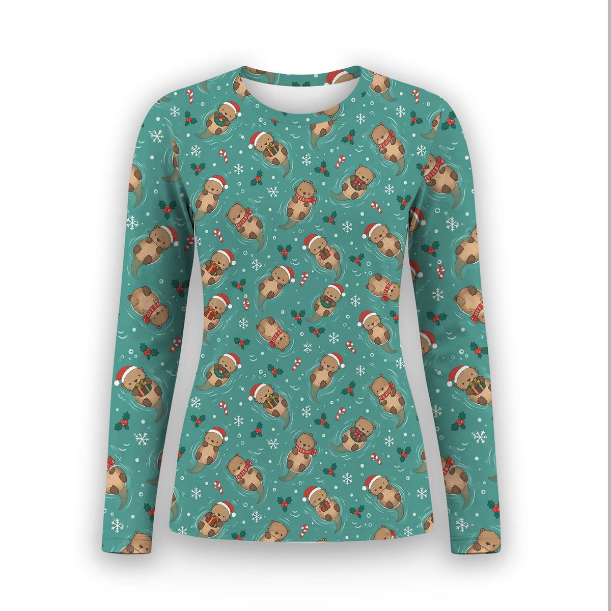 Christmas Sea Otters And Gifts Underscrub, Long Sleeve Shirt for Nurses