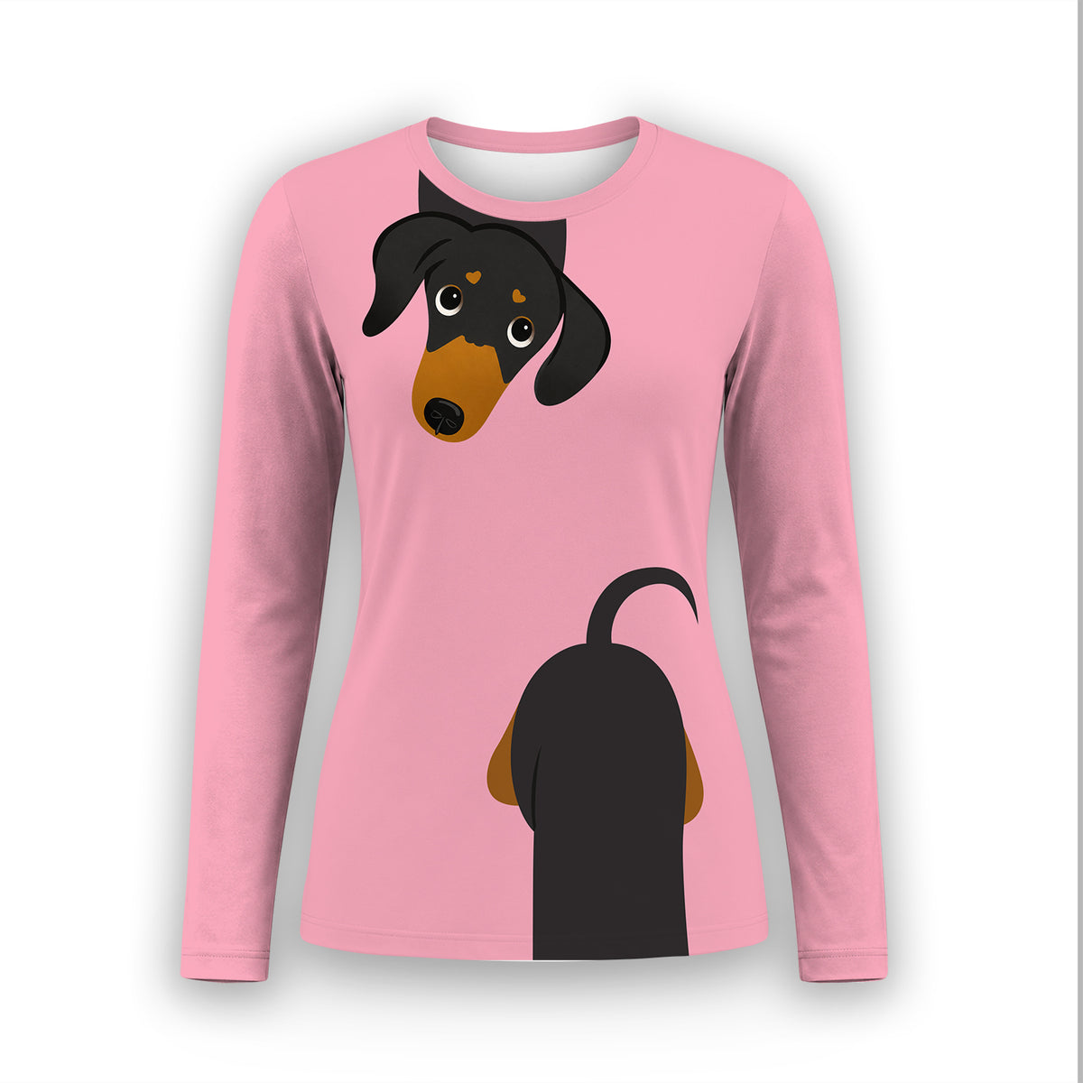 Cute Peekaboo Dachshund Dog Underscrub, Long Sleeve Shirt for Nurses