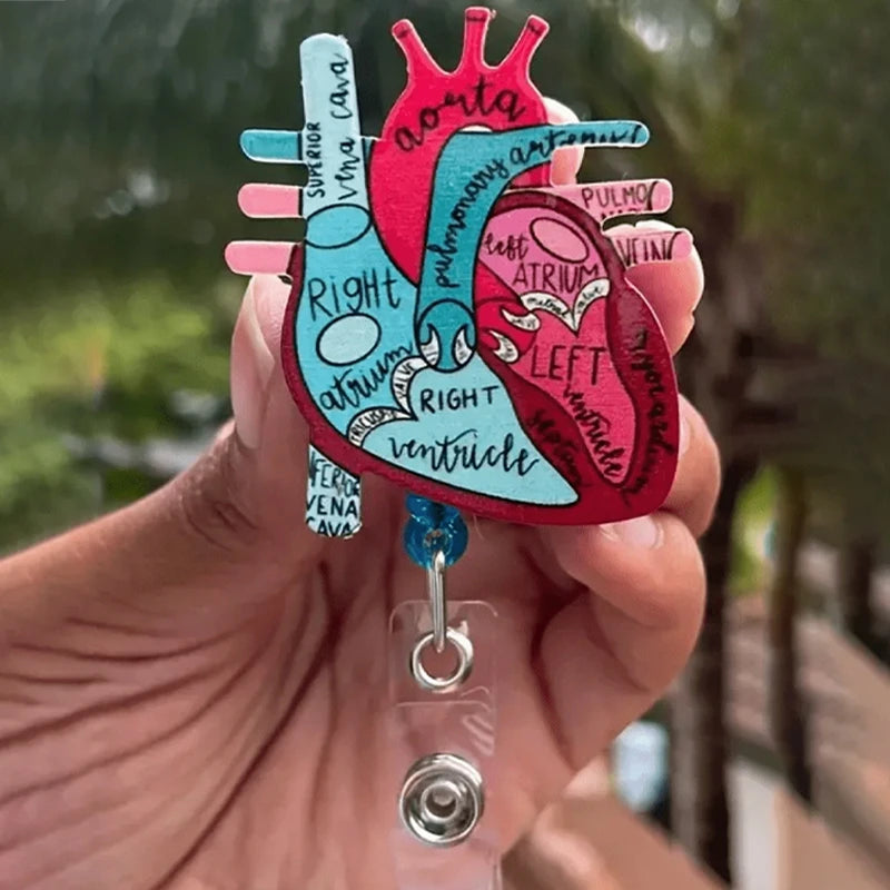 Heart Diagram Nurse Badge Reel