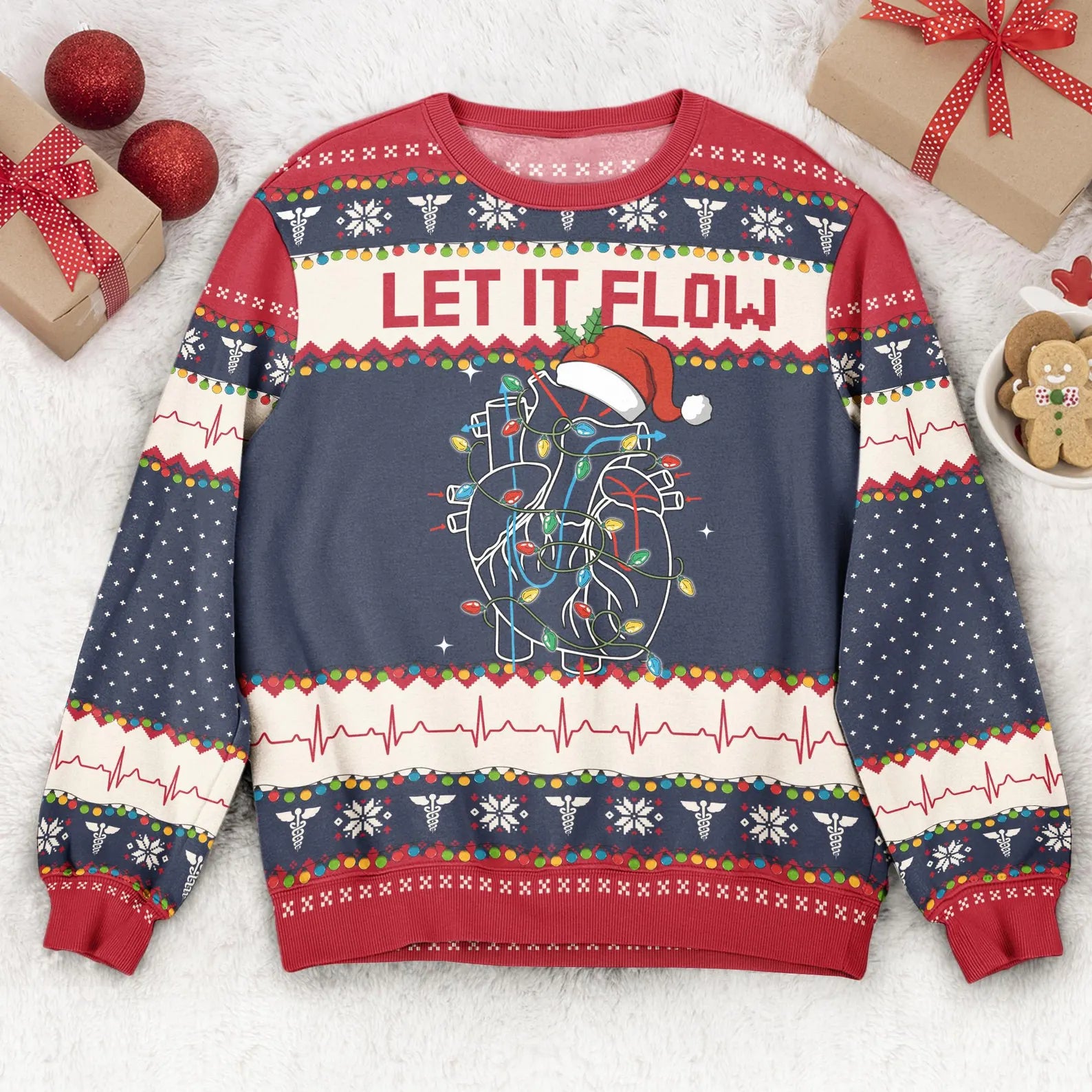 Cardiac Nurse Christmas Ugly Sweater, Cardiology Christmas Sweater, Gift For Nurse, Nurse Christmas Gift