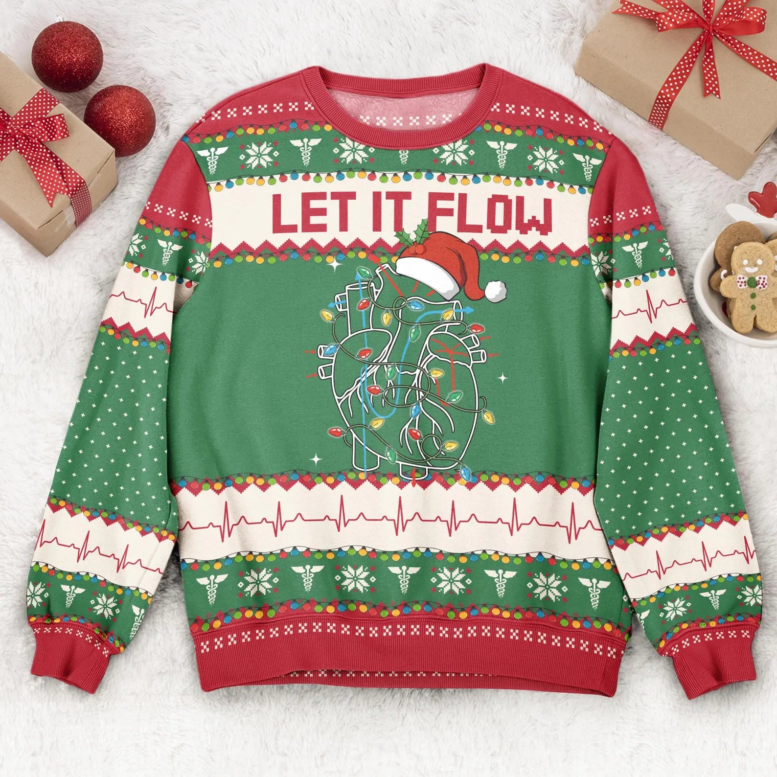 Cardiac Nurse Christmas Ugly Sweater, Cardiology Christmas Sweater, Gift For Nurse, Nurse Christmas Gift