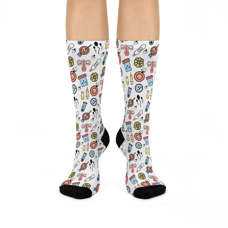 Funny IVF Socks, TTC Sperm Egg Sock, Fertility Nurse Embryologist Gift, Socks For Nurse Doctor