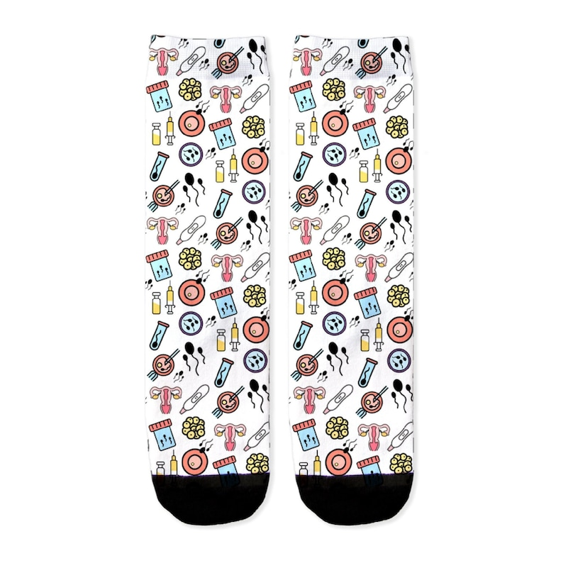 Funny IVF Socks, TTC Sperm Egg Sock, Fertility Nurse Embryologist Gift, Socks For Nurse Doctor