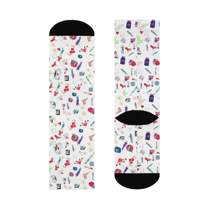 Cushioned Medical Staff Socks, White Nursing Socks For Doctors And RNs, Gift for Nursing