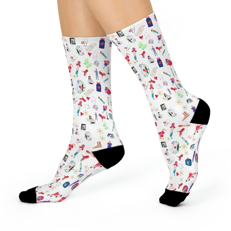 Cushioned Medical Staff Socks, White Nursing Socks For Doctors And RNs, Gift for Nursing