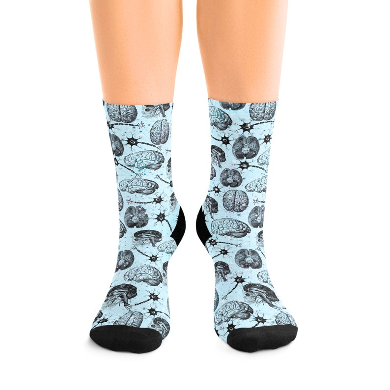 Vintage Brain Socks, Neurology Doctor Gift, Nursing Gift, Medical Doctor Socks, Brain Cancer Awareness Socks