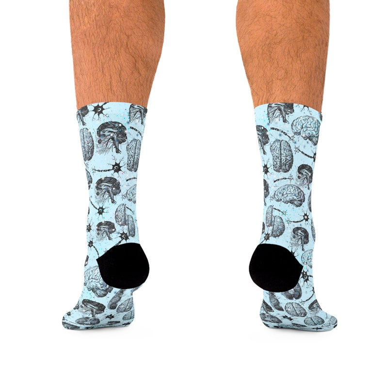 Vintage Brain Socks, Neurology Doctor Gift, Nursing Gift, Medical Doctor Socks, Brain Cancer Awareness Socks
