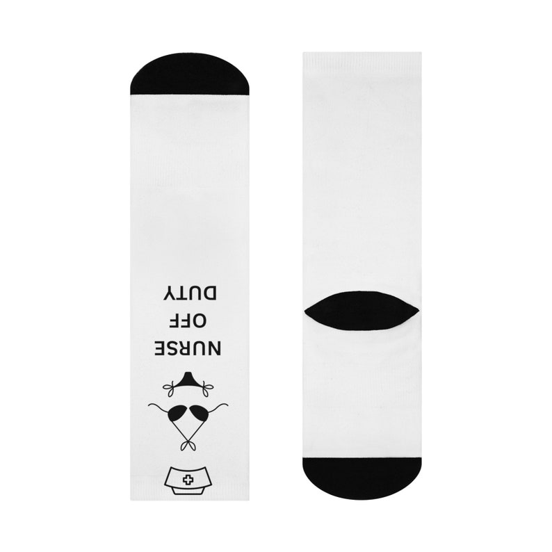 Funny Nurse Off Duty Socks, Cushioned Crew Socks For Nursing, Relaxing RN Gift, Socks For Healthcare Workers