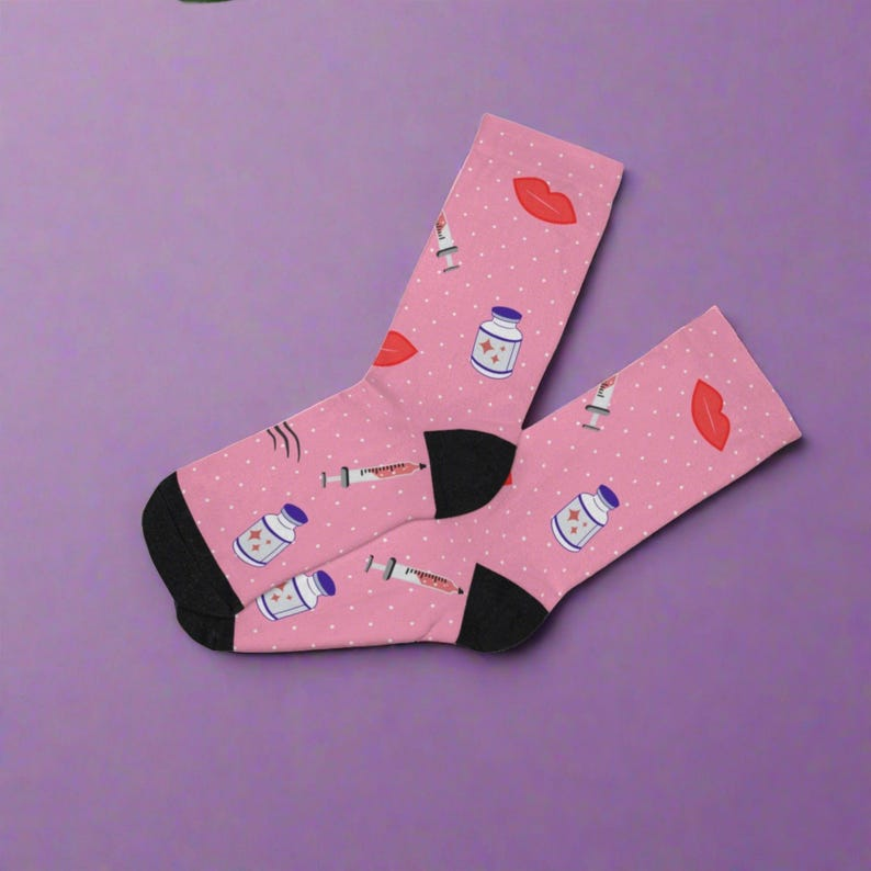 Med Spa Socks, Aesthetic Injector Gift for Botox And Filler Nurses, Plastic Surgery Doctor Gift, Beauty Nurse Appreciation Socks