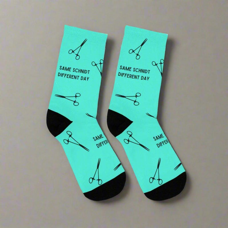 Same Schnidt Different Day OR Nurse Gift, Socks For Nurse Doctor, Adult Socks For Men And Women