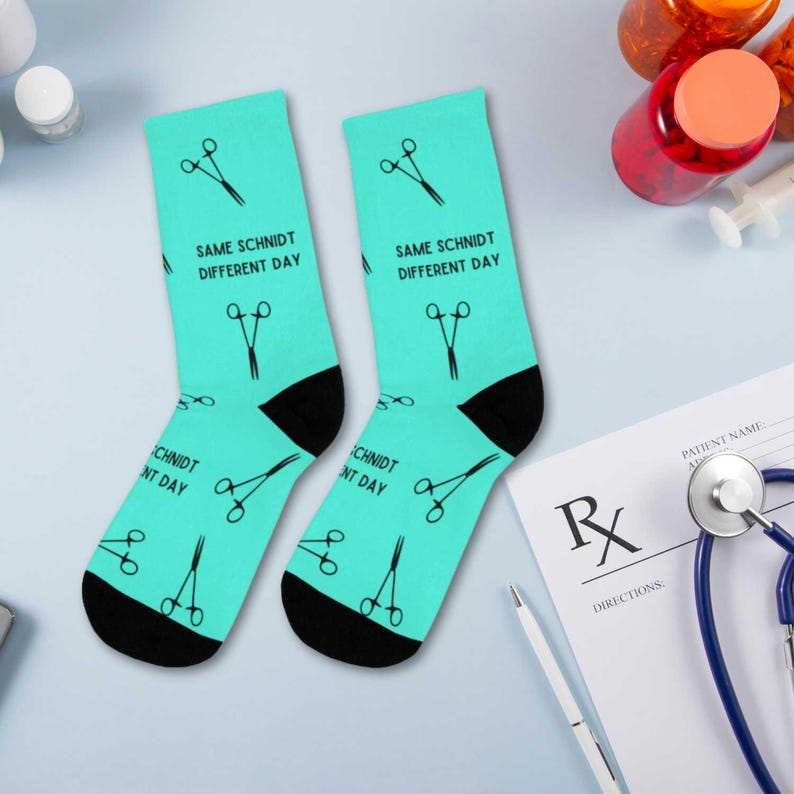 Same Schnidt Different Day OR Nurse Gift, Socks For Nurse Doctor, Adult Socks For Men And Women