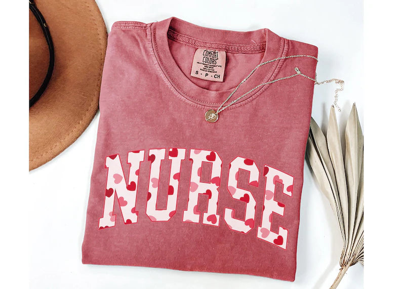 Valentine Nurse Shirt, Comfort Colors RN Nursing T-Shirt, Gift for Nurse