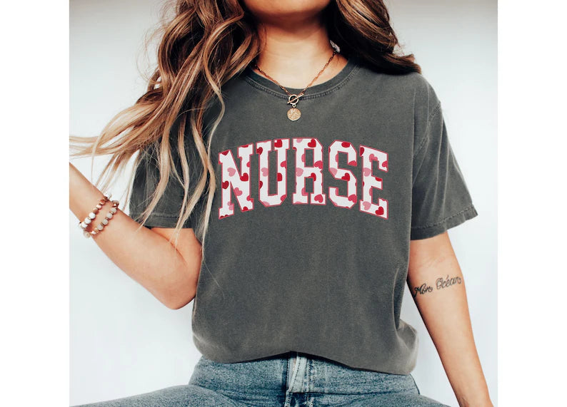 Valentine Nurse Shirt, Comfort Colors RN Nursing T-Shirt, Gift for Nurse