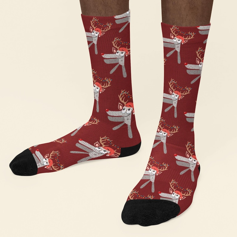 OBGYN Christmas Reindeer Speculum Socks, Funny Nurse Holiday Socks, Xmas Reindeer Speculum Cute Gynecologist Sock, Socks For Nurse Doctor
