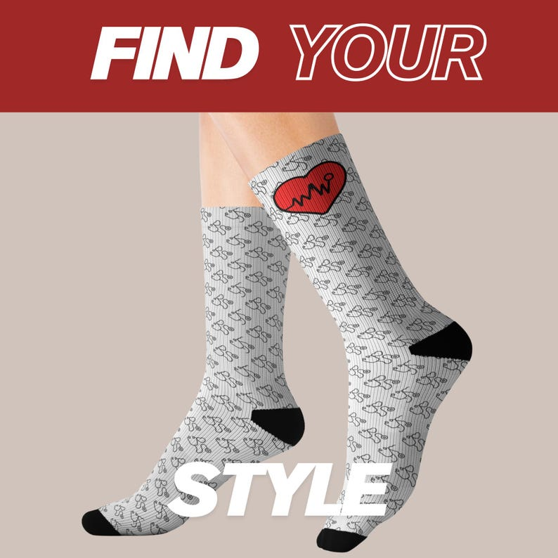 Medical Symbol Socks Hospital , Funny Nurse Crew Socks, Medical Socks For Nursing, Gift For Nurse