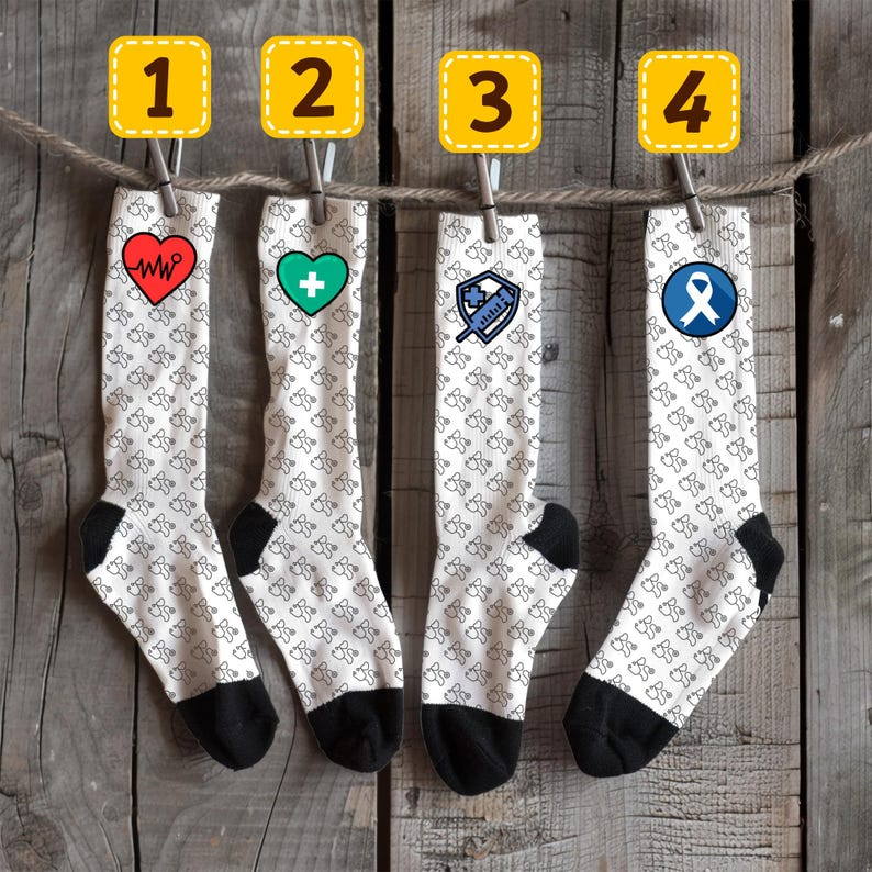 Medical Symbol Socks Hospital , Funny Nurse Crew Socks, Medical Socks For Nursing, Gift For Nurse